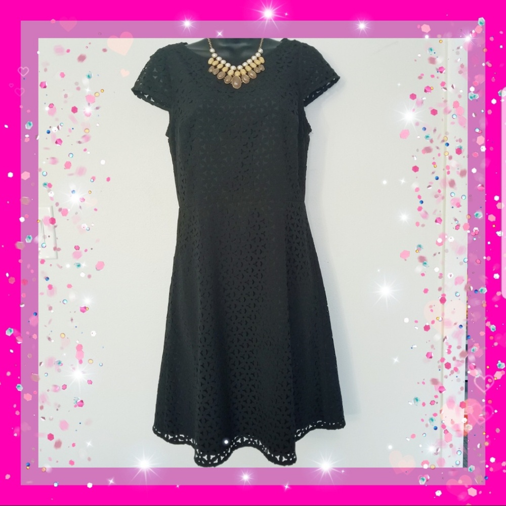 J.Crew Factory Eyelet black dress